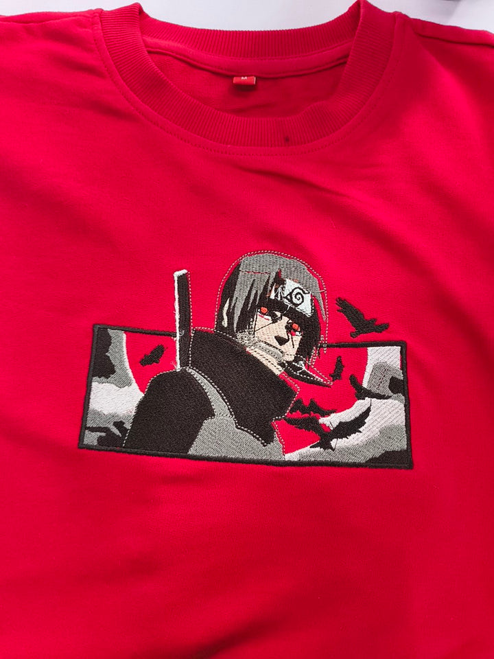 Channel the power of the Uchiha with iconic Itachi embroidery."